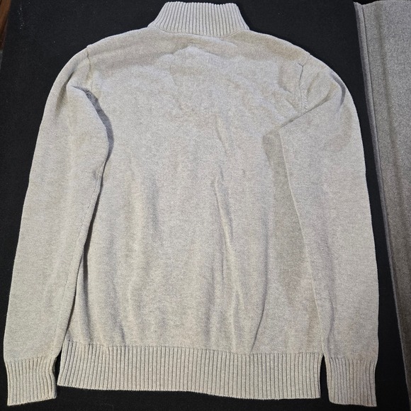 Hope & Henry 1/4 Zip Sweater Burgundy 100% Organic Cotton Medium Preppy Posh - Picture 2 of 11